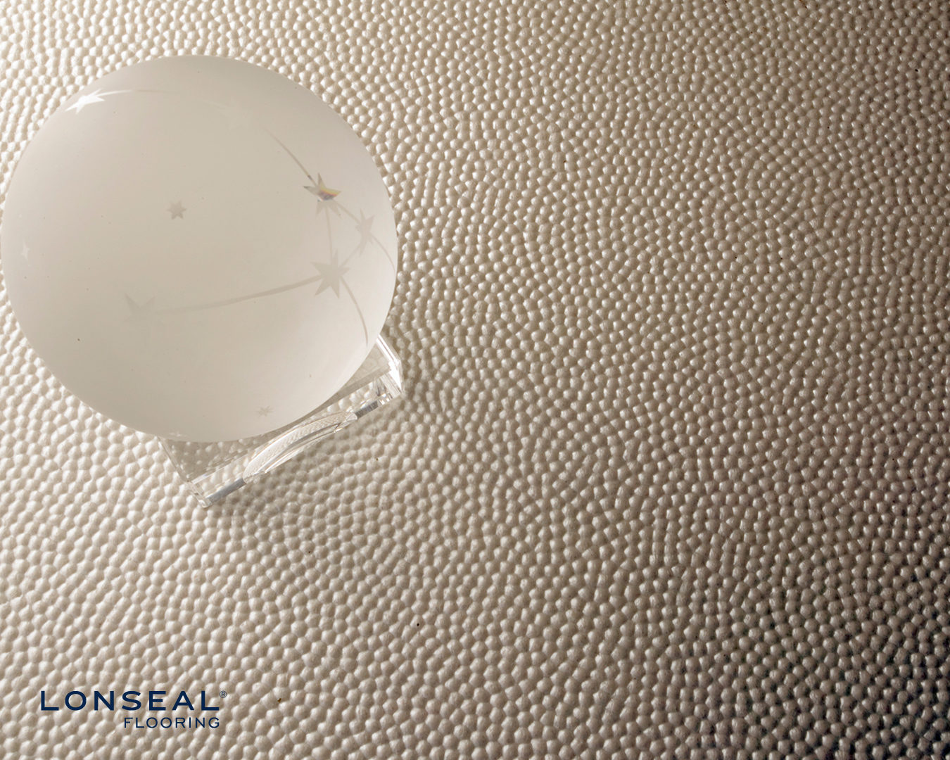 Lonseal, Sheet Vinyl Flooring, LONBEAD, is a luxuriously textured surface consisting of small embossed, pearl-like drops that