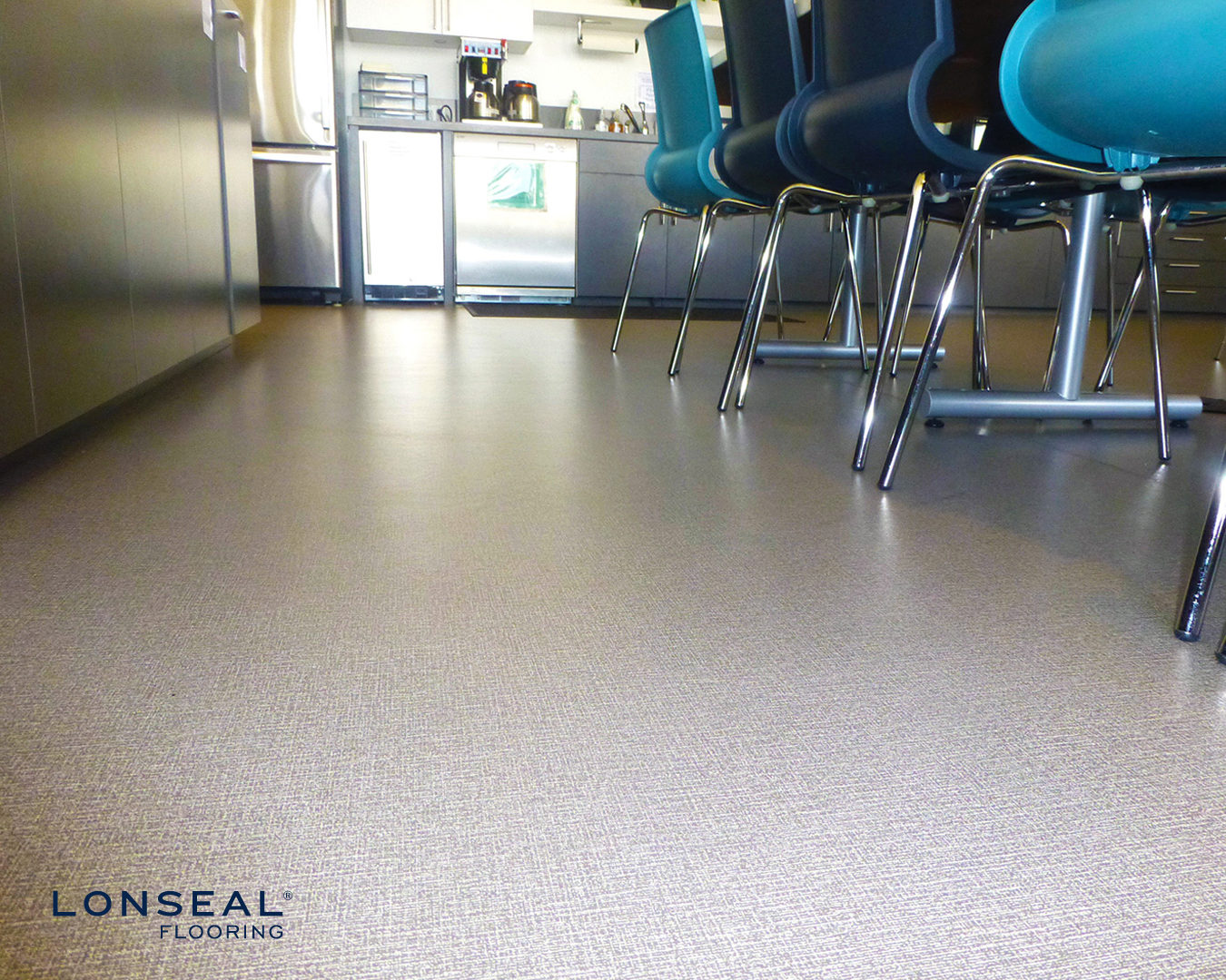 Lonseal, Sheet Vinyl Flooring, LONECO® LINEN, features a loose woven design that gives a hip, stylish touch to any interior